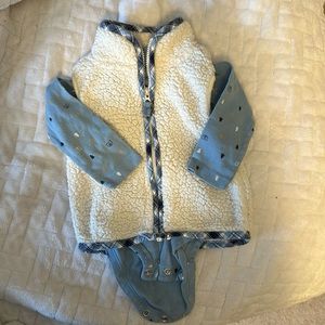 Carters Baby Sherpa Vest & onesie